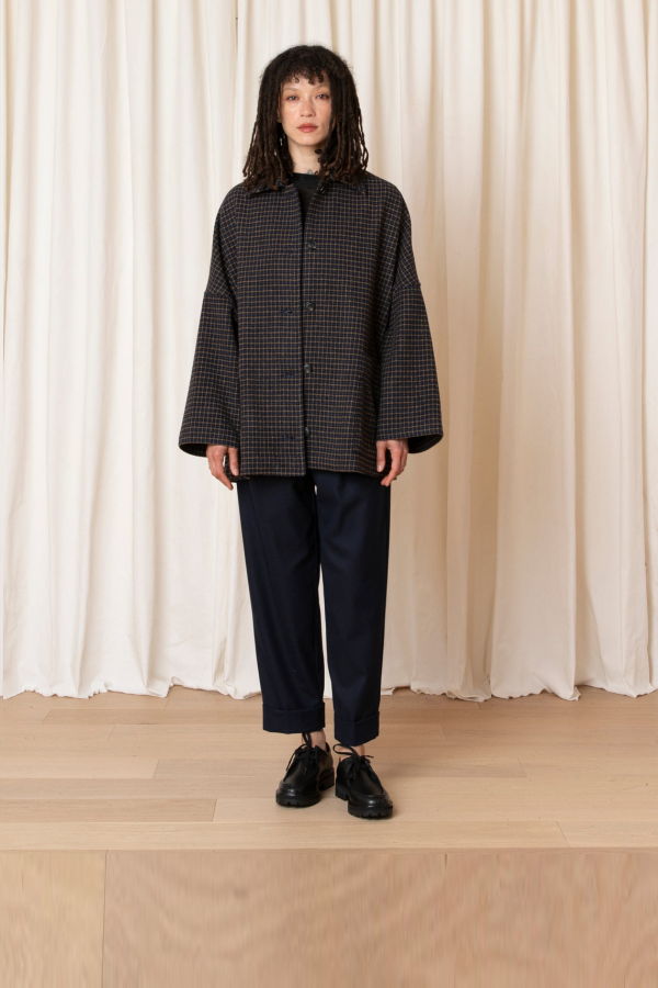 Ali Golden Oversized Wool Shirt Jacket