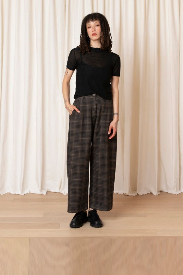 Ali Golden Wool Loose Barrel Pant