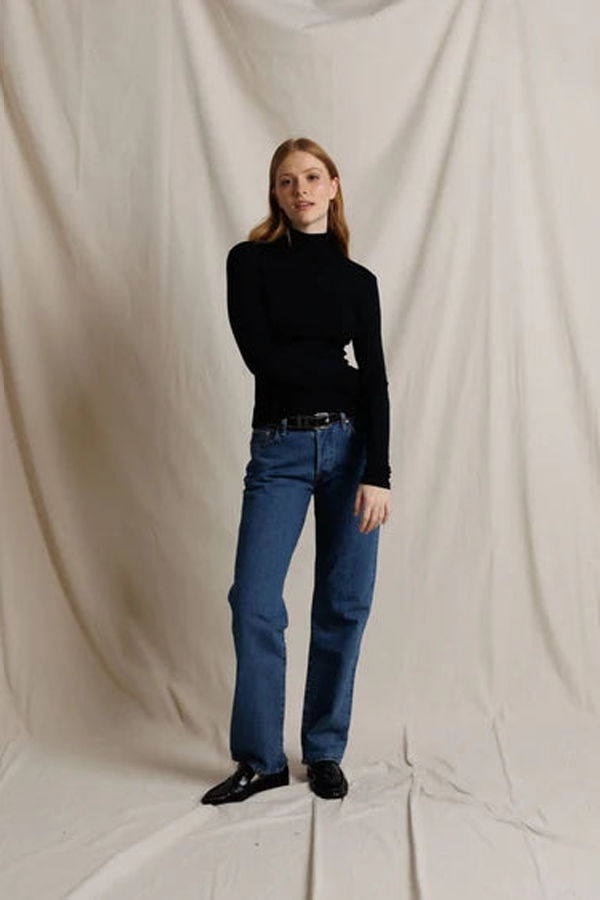 Perfect White Tee Tati Micro Modal Cashmere Rib Turtleneck