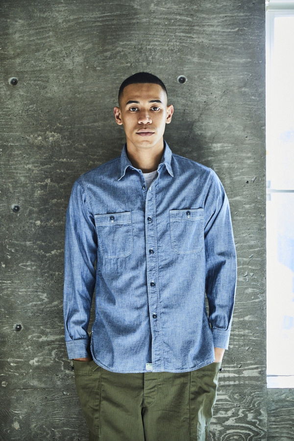Orslow Slim Fit Chambray Work Shirt