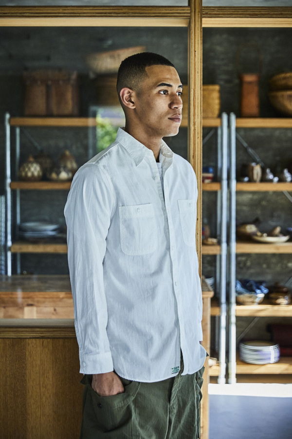 Orslow Slim Fit Chambray Work Shirt