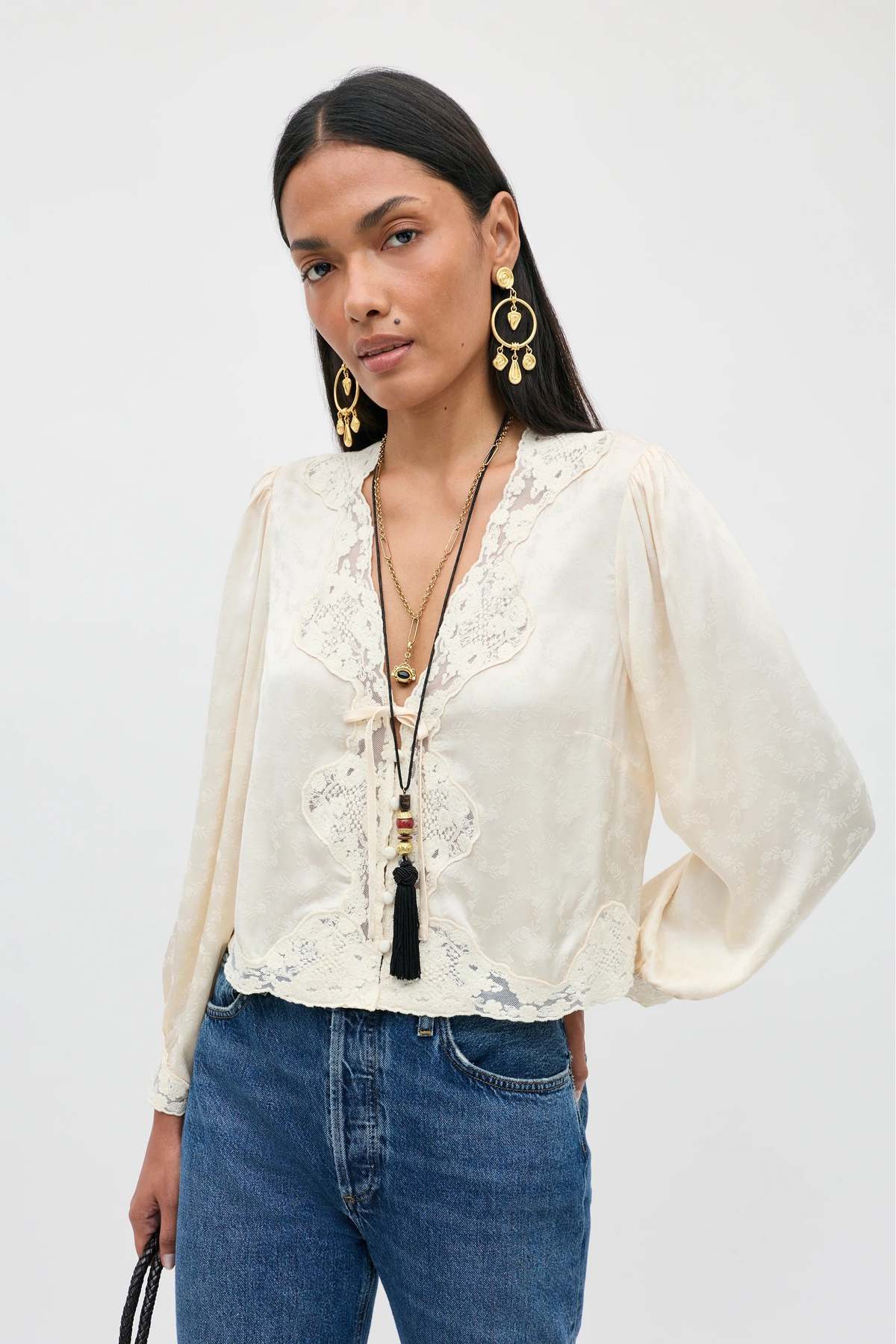 RIXO LONDON Tove Floral Trail Jacquard Top - Image 1 of 2
