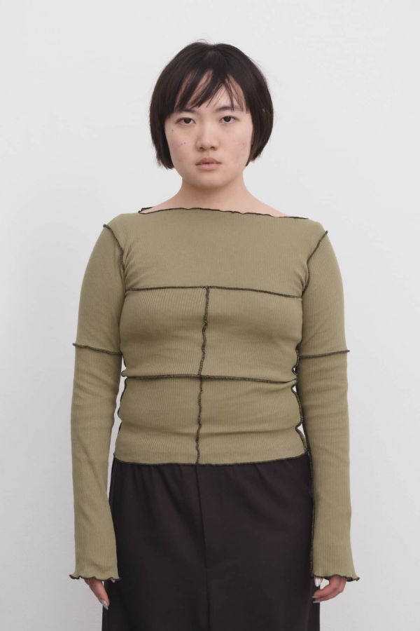 Baserange Moss Cinder Long Sleeve Tee
