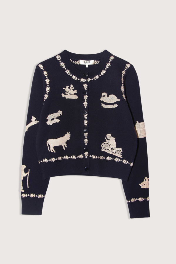 Sea NY Margeurite Cardigan - Navy