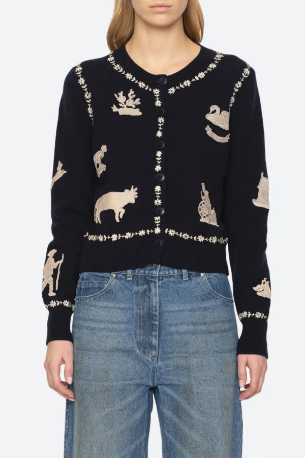 Sea NY Margeurite Cardigan - Navy