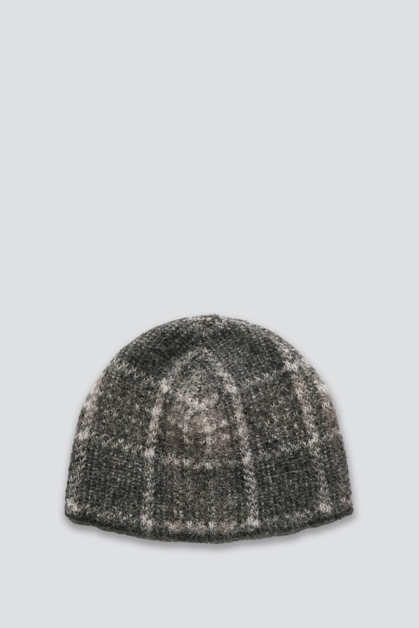 Our Legacy Grand Check Fuzzy Alpaca Beanie