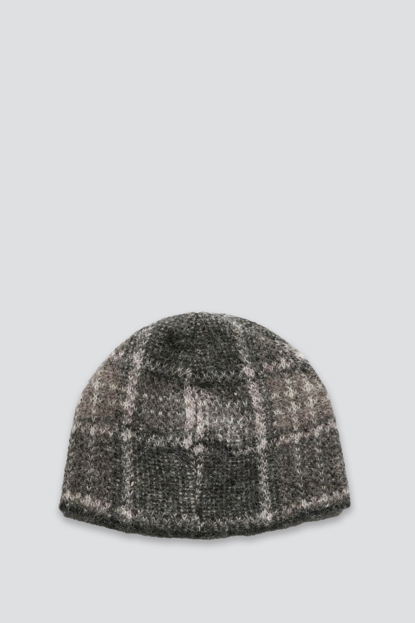 Our Legacy Grand Check Fuzzy Alpaca Beanie