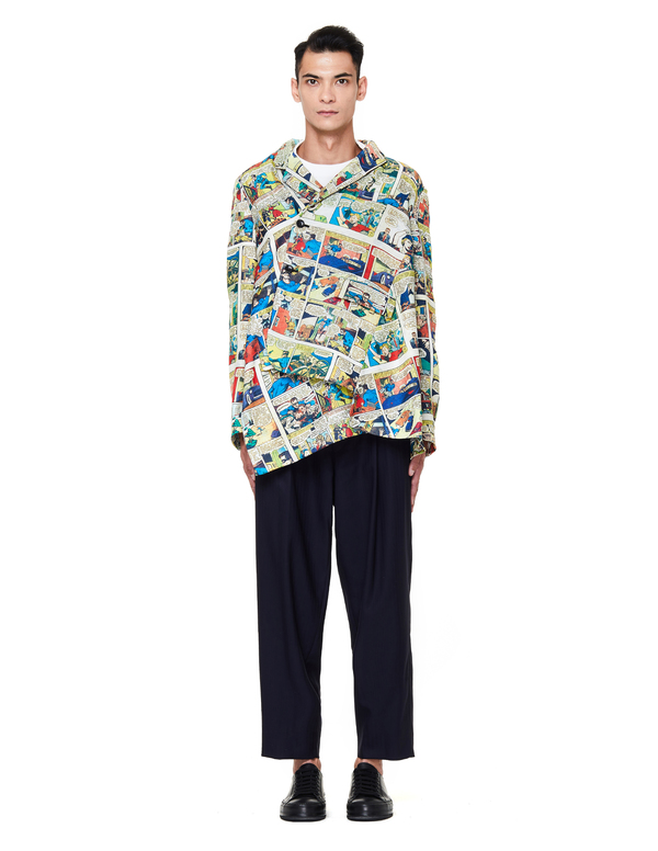 Comme Des Garcons Homme Plus Asymmetric Jacket - Comics Print