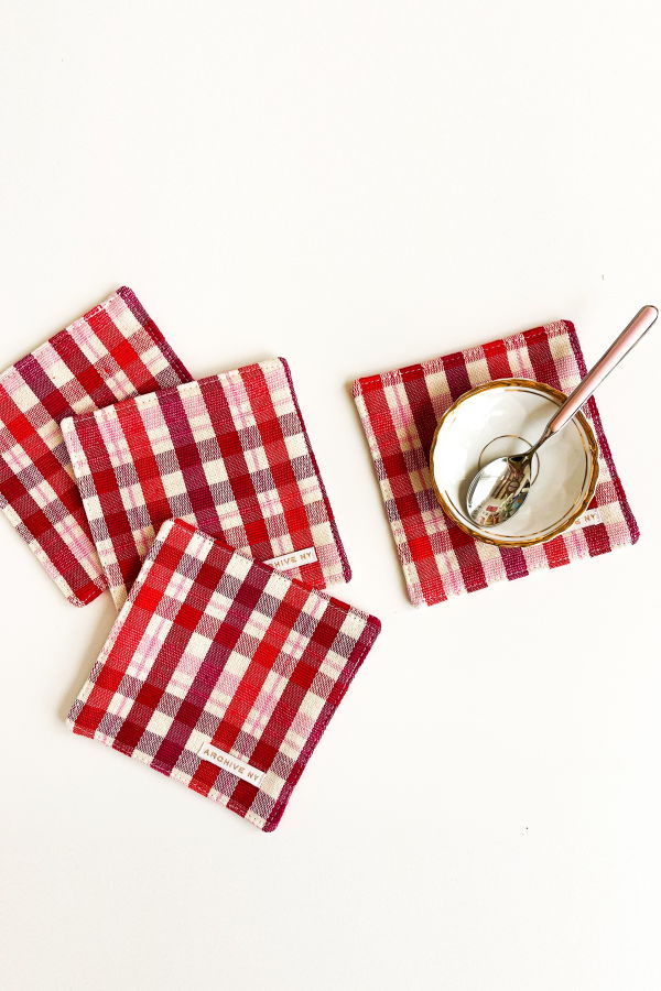 Archive New York Noel Plaid Coasters - Set of 4