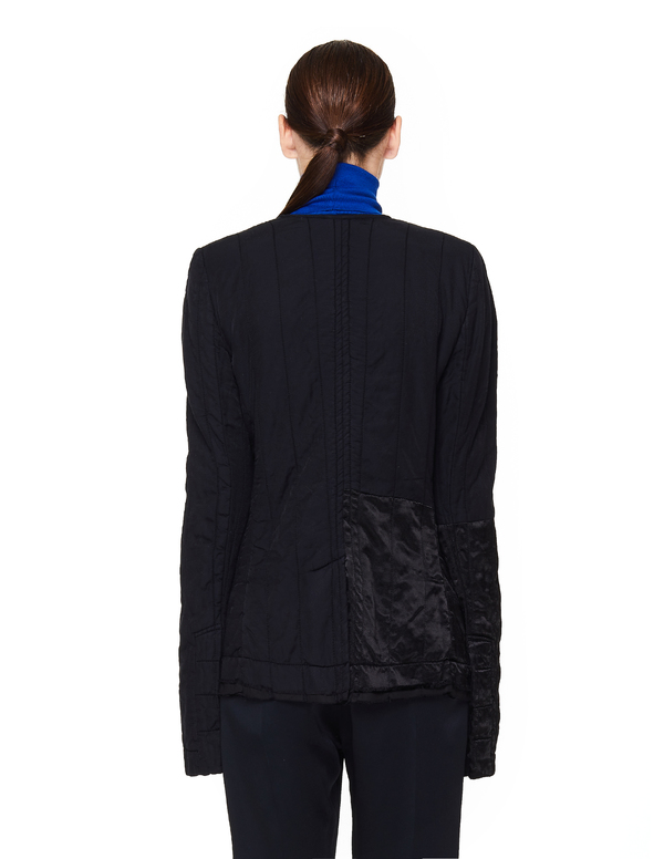 HAIDER ACKERMANN ノーカラーテーラードジャケット Haider Ackermann Satin-trimmed Quilted Jacket - Black | Garmentory