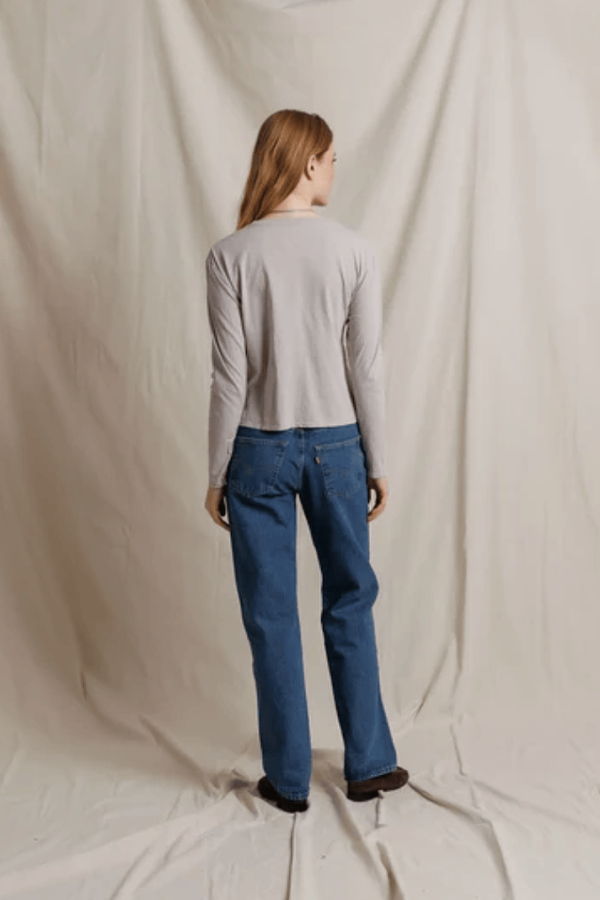 Perfect White Tee Harley Long Sleeve Tee - Cloud Grey