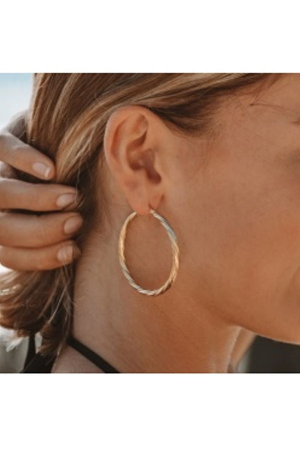 ATOLEA Bold Twisted Hoops - Gold Color