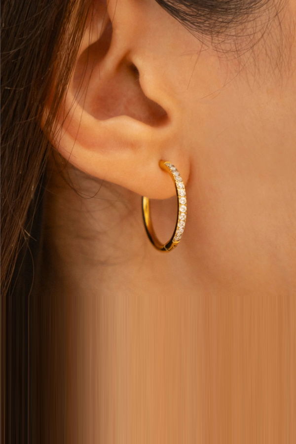 ATOLEA Large Pavé Hoops