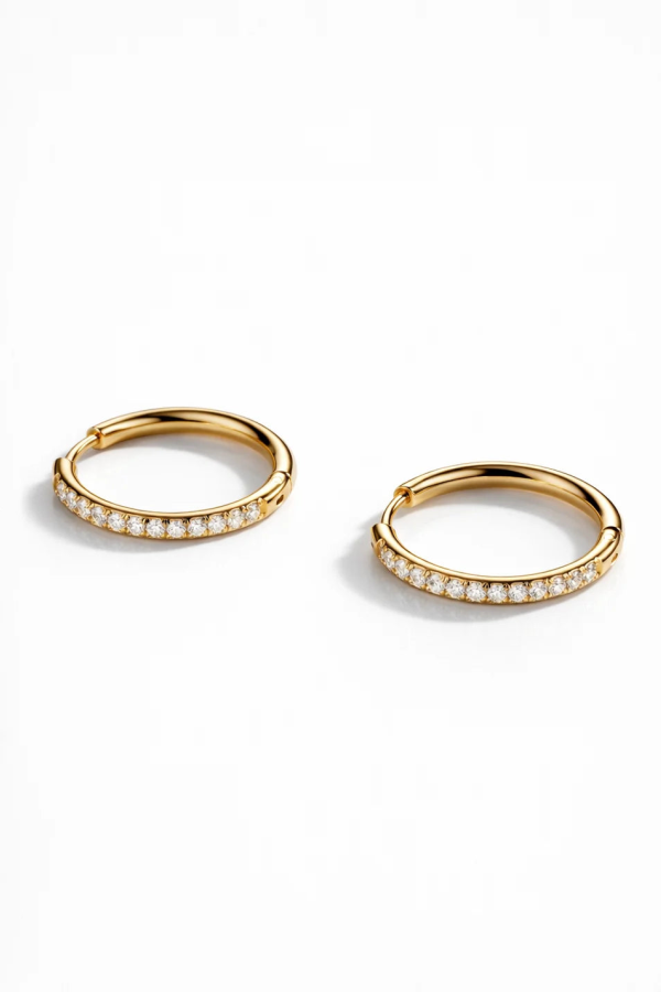ATOLEA Large Pavé Hoops