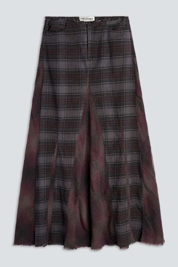 Our Legacy Dusty Merlot Check Flannel Rebel Skirt Our Legacy Dusty Merlot Check Flannel Rebel Skirt