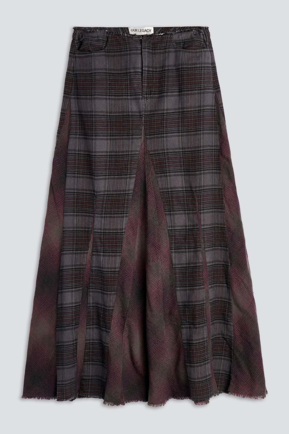 Our Legacy Dusty Merlot Check Flannel Rebel Skirt - Image 1 of 4