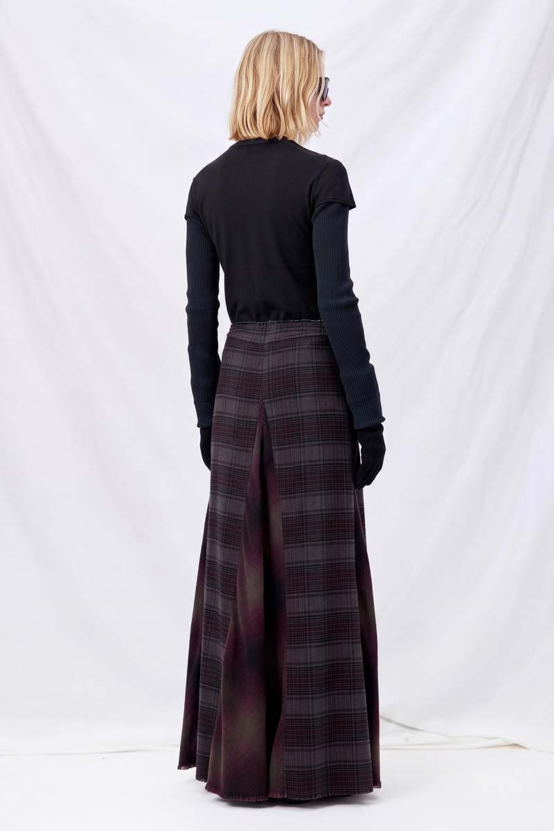 Our Legacy Dusty Merlot Check Flannel Rebel Skirt