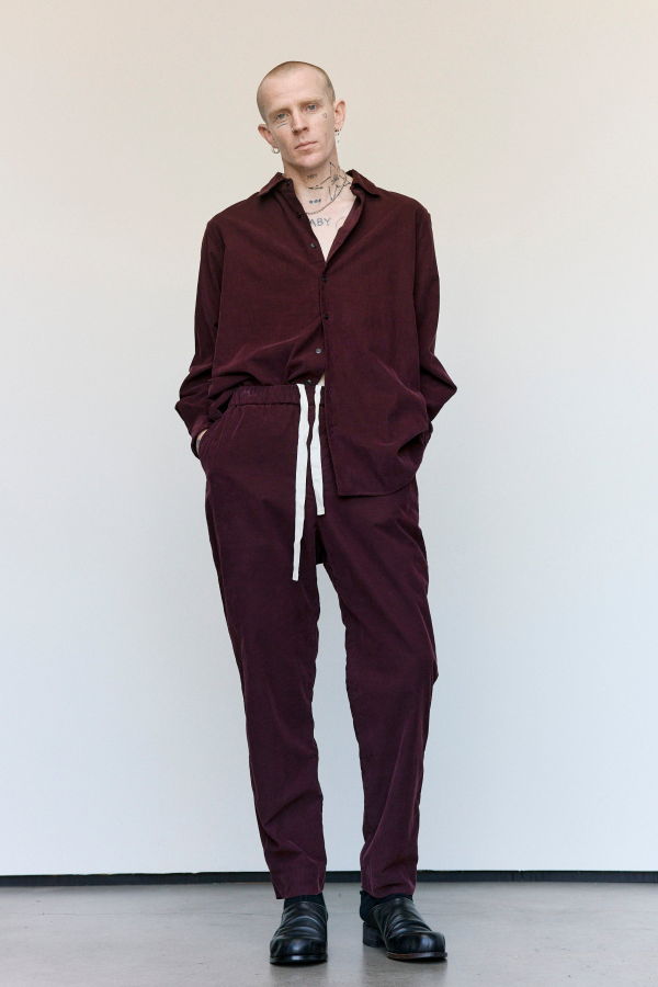 Casey Casey Pin Cord Jog Ah Pant - Burgundy