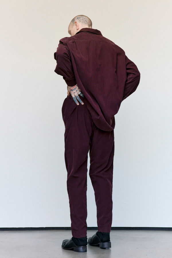 Casey Casey Pin Cord Jog Ah Pant - Burgundy