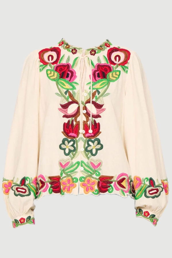 Sea NY Wilhelmina Long Sleeve Top - Cream