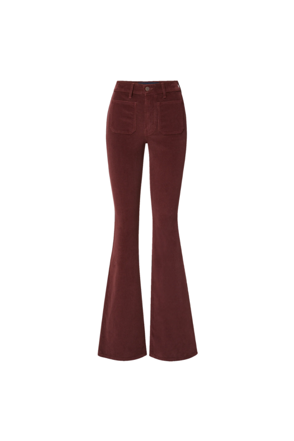 Veronica Beard Beverly Patch Pocket Corduroy Pant - Burgundy