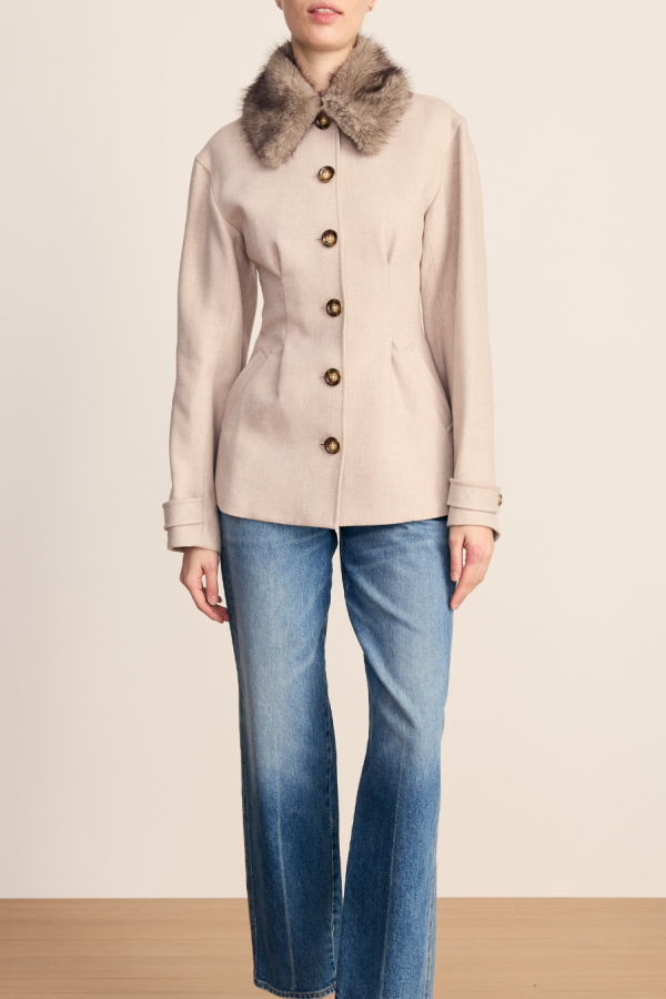 Veronica Beard Severine Dickey Coat - Oyster Melange