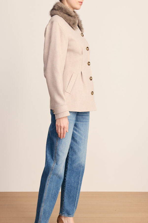 Veronica Beard Severine Dickey Coat - Oyster Melange