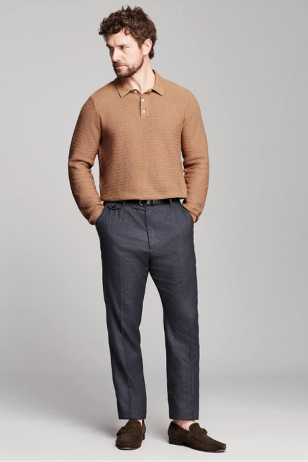 Billy Reid Long Sleeve Lachlan Links Polo