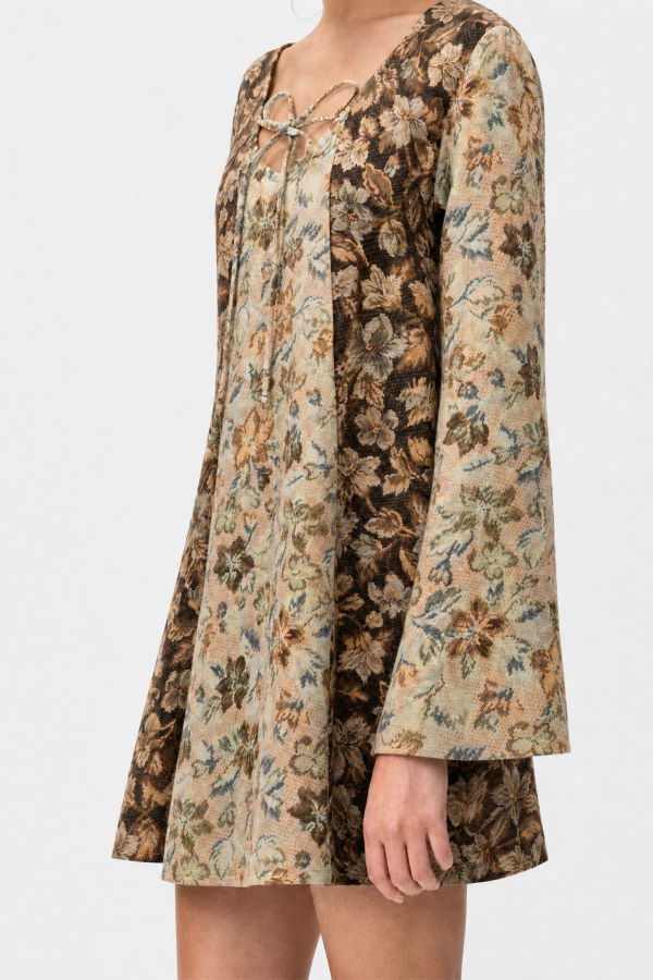 Carmen Says Daphne Floral Patchwork Mini Dress
