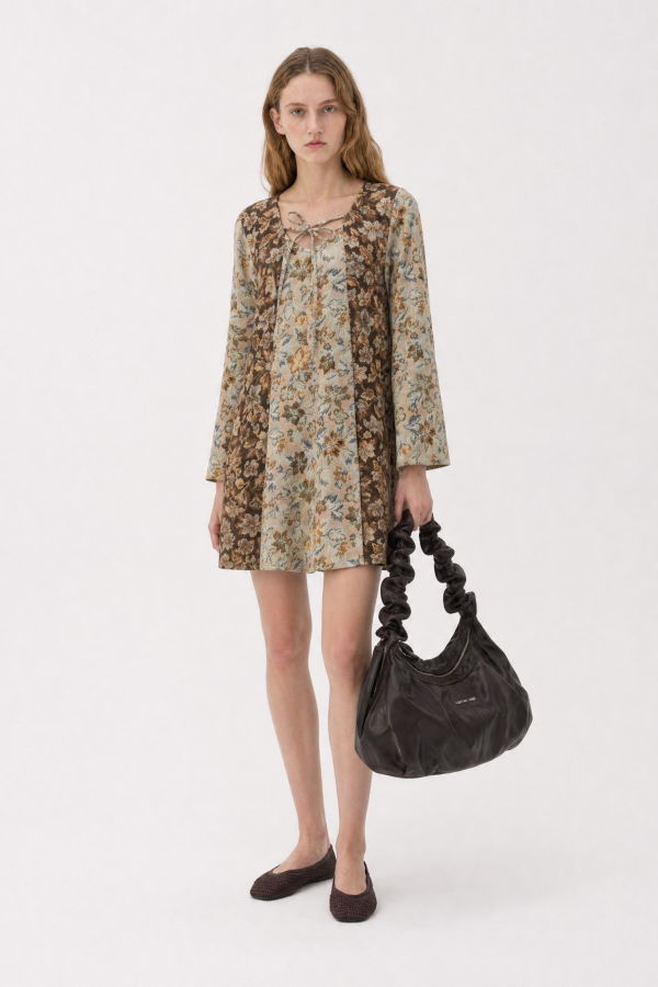 Carmen Says Daphne Floral Patchwork Mini Dress