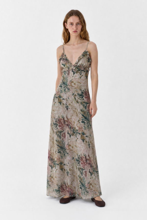 Carmen Says Livia Floral Watercolor Maxi Dress