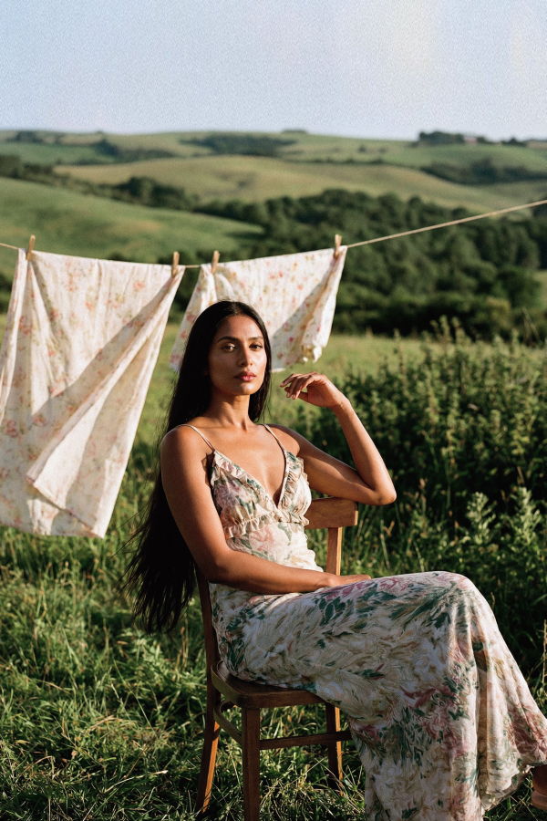 Carmen Says Livia Floral Watercolor Maxi Dress