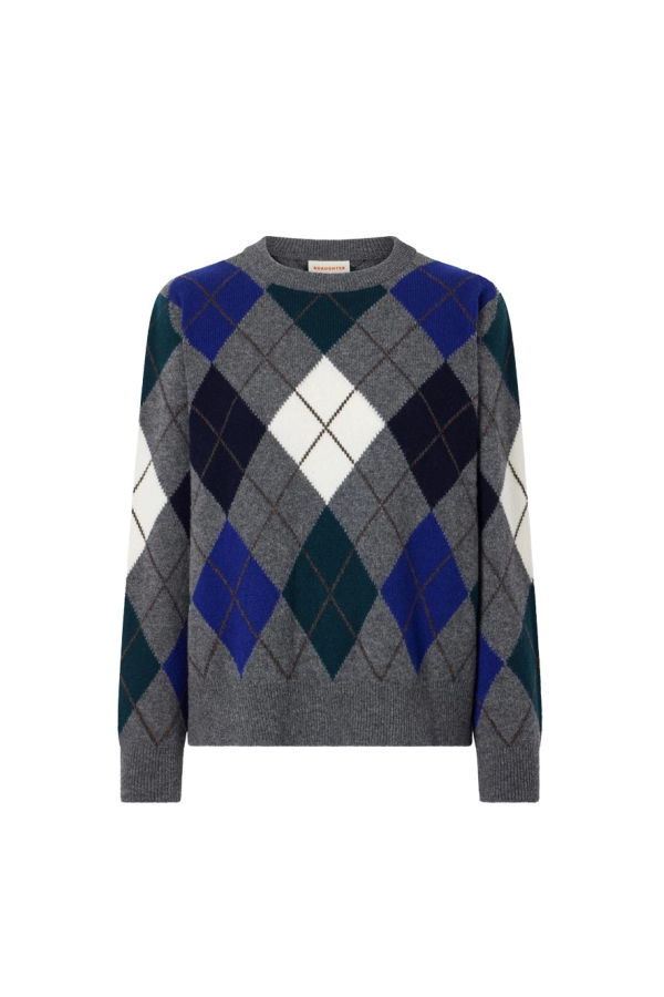 &Daughter Ava Argyle Crewneck Sweater