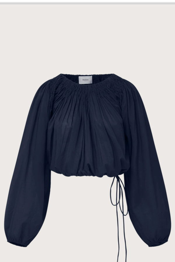 Merlette Lotus Long Sleeve Top - Navy