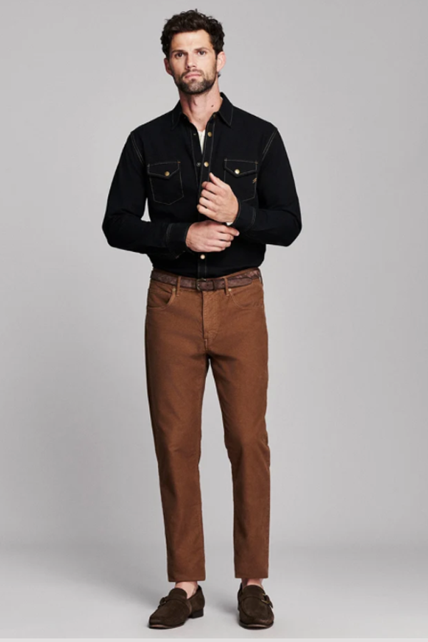 Billy Reid Moleskin Cochran Pant - Tobacco