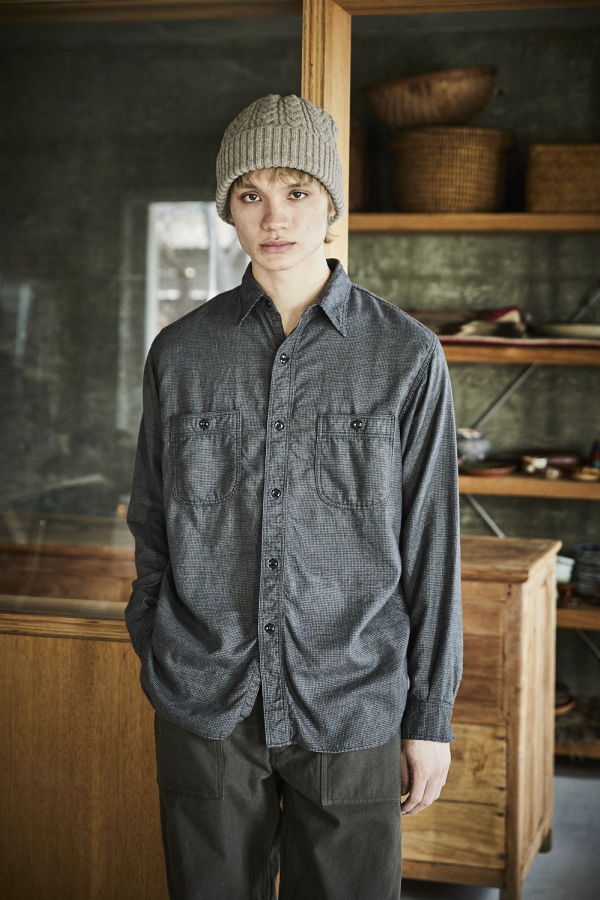 Orslow Relax Fit Melange Flannel Shirt