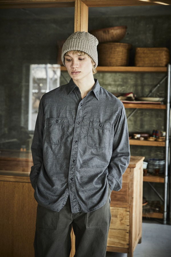 Orslow Relax Fit Melange Flannel Shirt