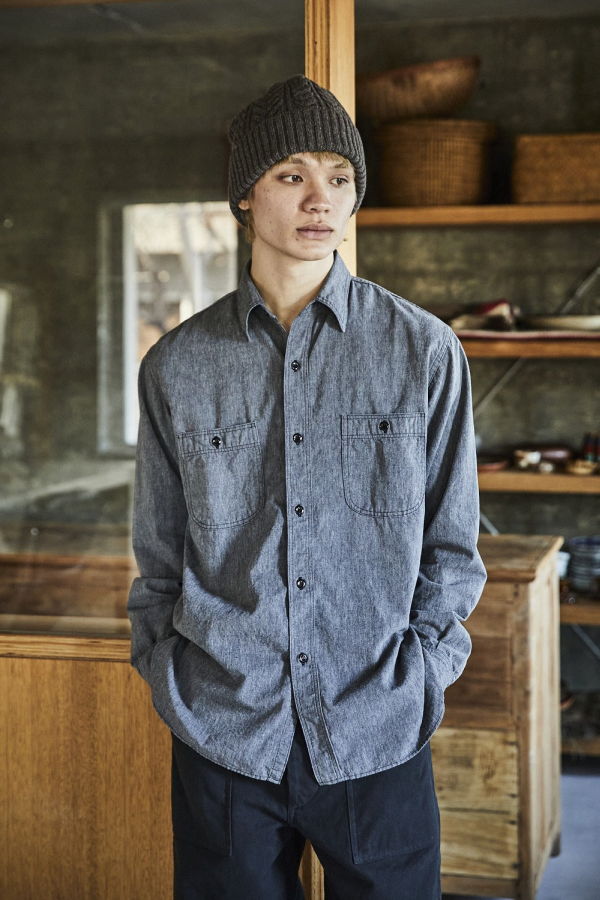 Orslow Relaxed Fit Chambray Work Shirt