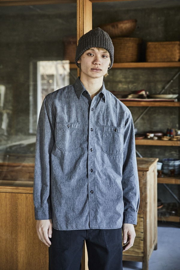 Orslow Relaxed Fit Chambray Work Shirt