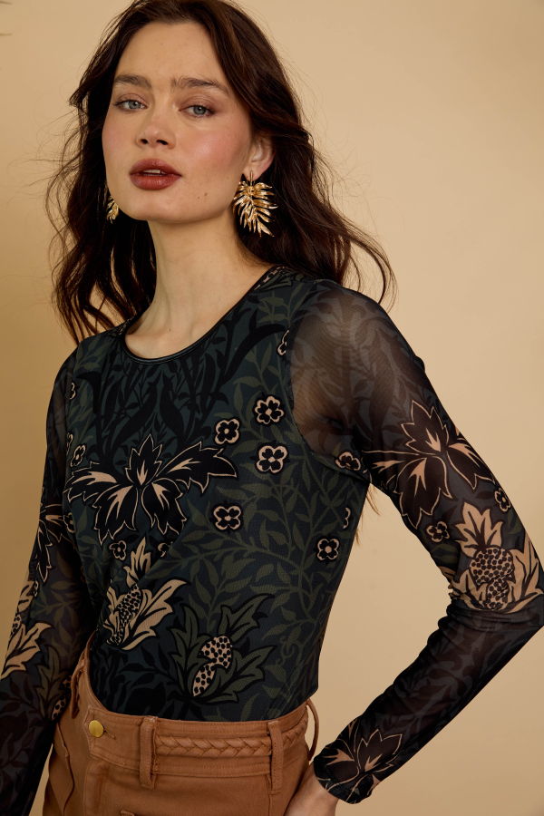Caballero Cos Mesh Top - Safari Garden Moonless Night