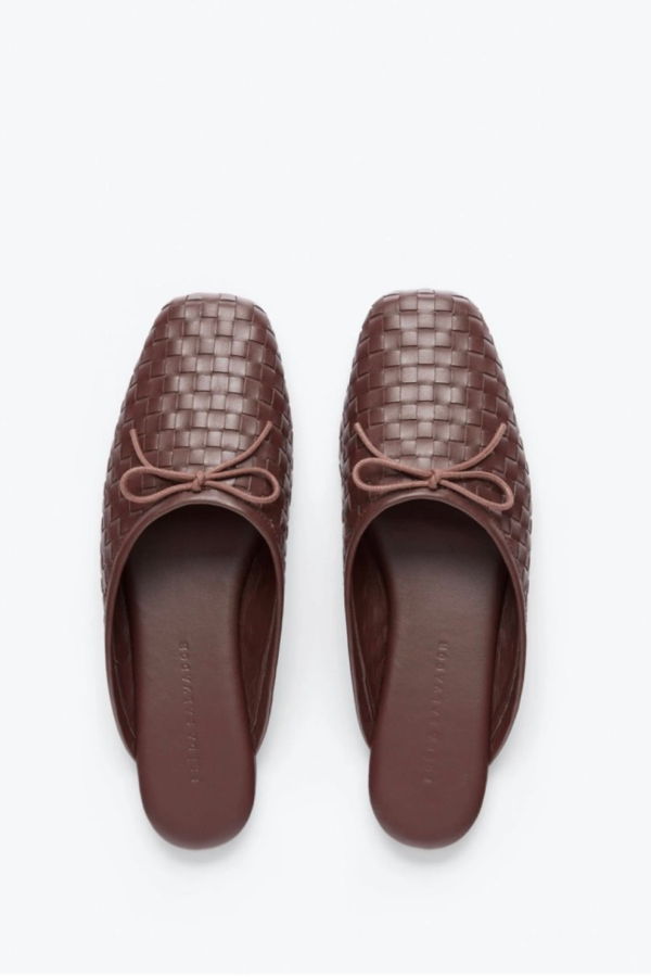 FRĒDA SALVADOR Cammie Woven Mule - Umber Woven Calf