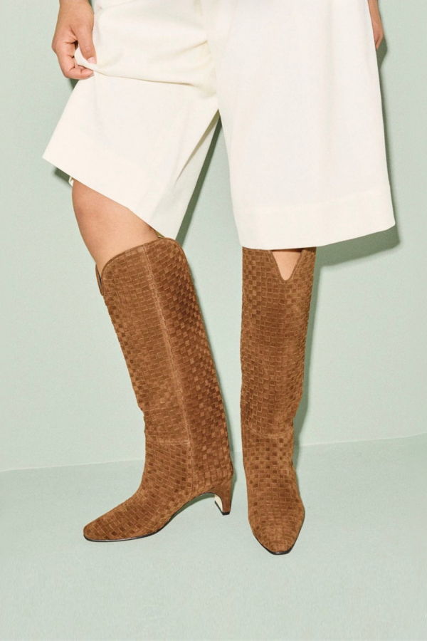 FRĒDA SALVADOR Lennox Boot - Toffee Woven Suede
