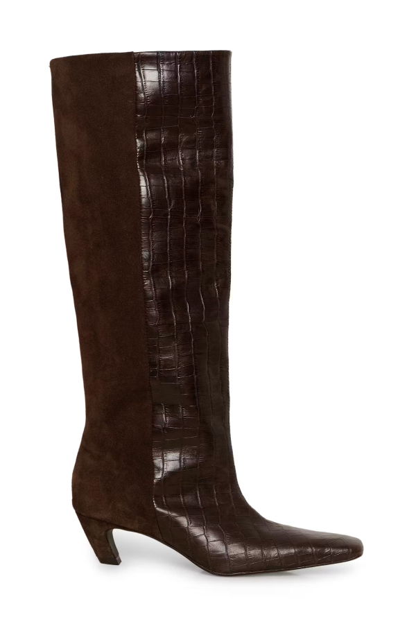 Gestuz Bobbie Boots - Dark Brown Croco