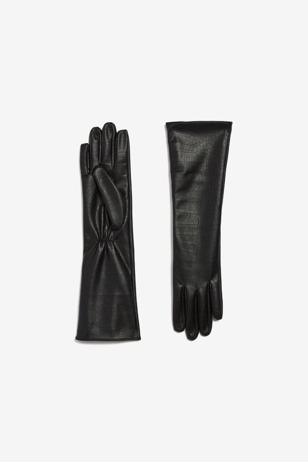 APPARIS Gwen Croc Gloves - Noir Croc