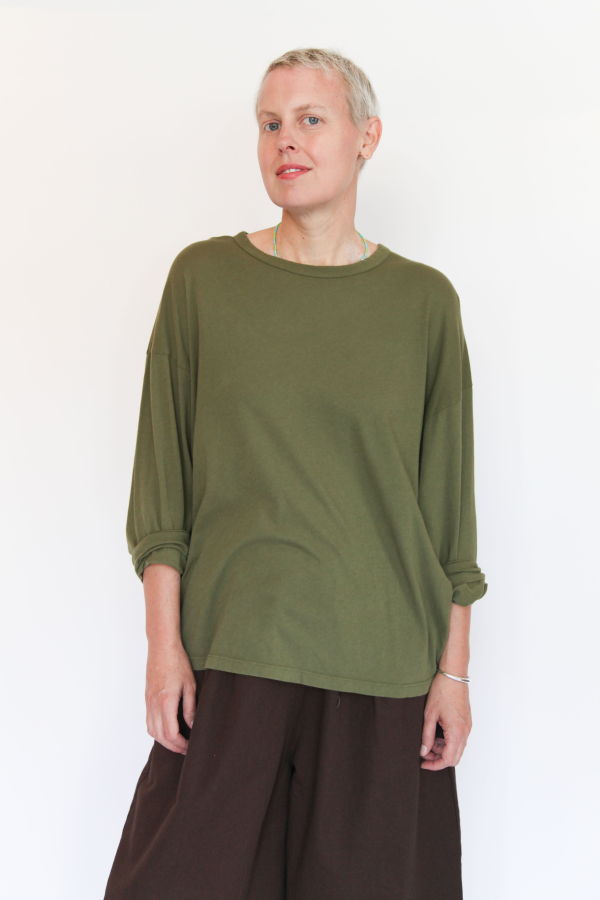 Black Crane Loose Fit L/S Tee