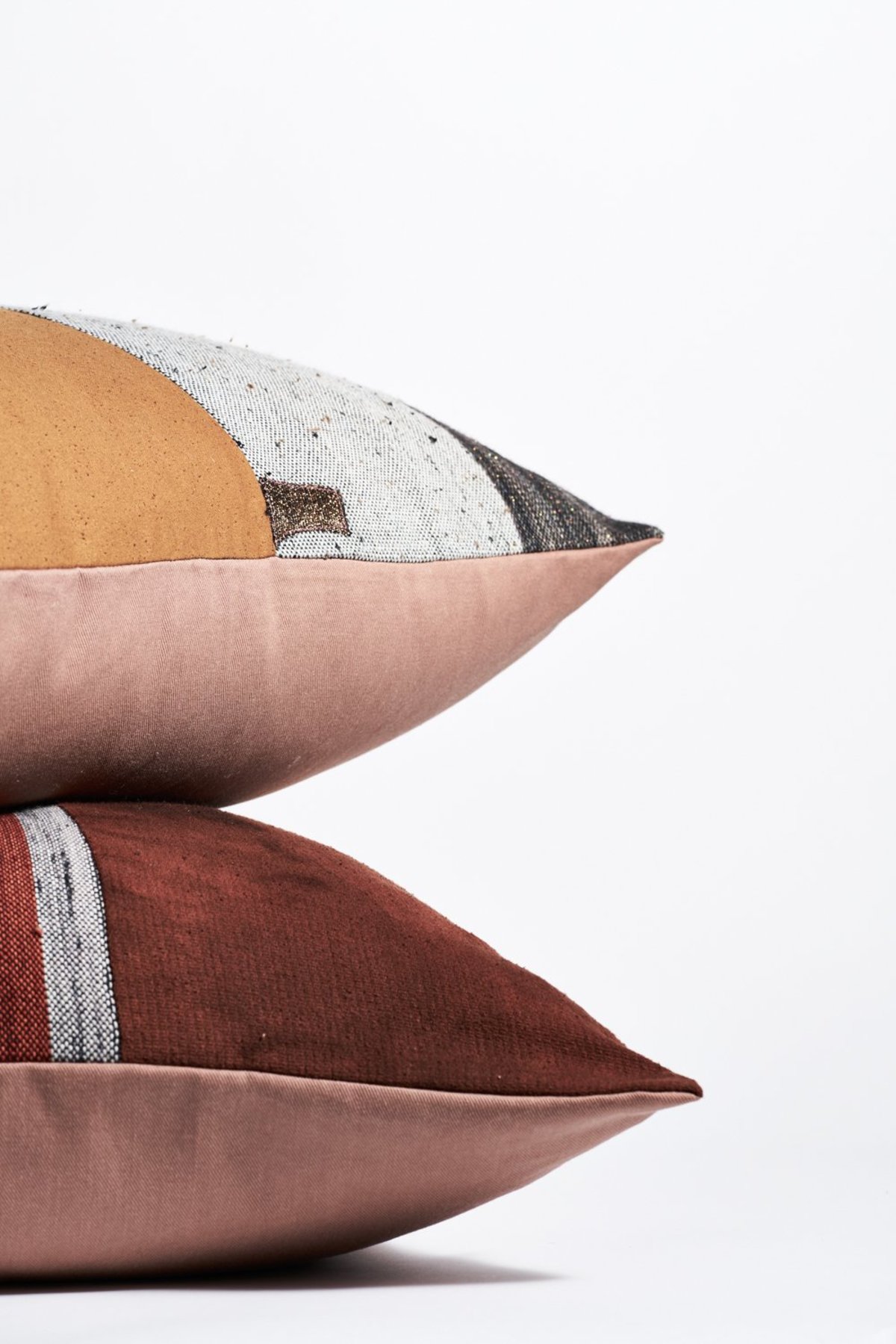 Jess Feury Patchwork Pillow  - Rust/Rose Center - Image 1 of 3