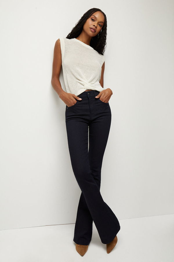 Veronica Beard Beverly High Rise Skinny Flare Pants - Indigo