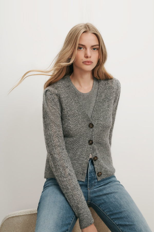 Veronica Beard Solene Cardigan - Heather Grey