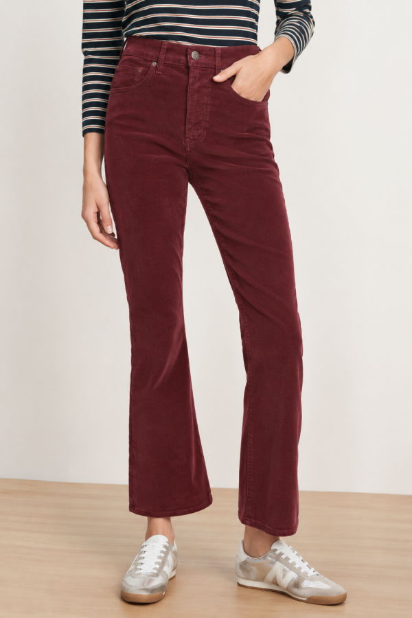 Veronica Beard Carson Cord Pants - Burgundy