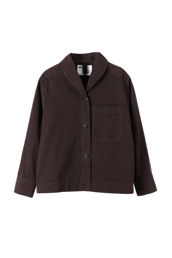 MHL by Margaret Howell Shawl Collar Overshirt Irregular Spun Cotton
